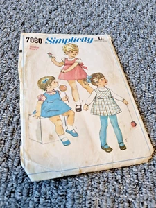 Simplicity Sewing Pattern 7880 Toddler Jumper & Blouse Size 1 Bee 1960's Vintage - Picture 1 of 4