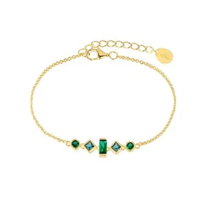 S.Oliver Jewel Women Bracelet Arm Chain Silver Gold-colored Zirconia 2036882 - Picture 1 of 2