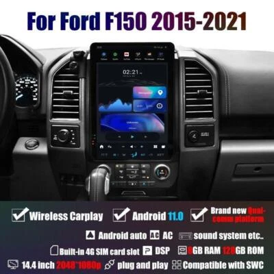 Android 11.0 Smart Radio Tesla Style Car-play Gps Stereo For Ford F150 2015-2022 - Image 1 of 4