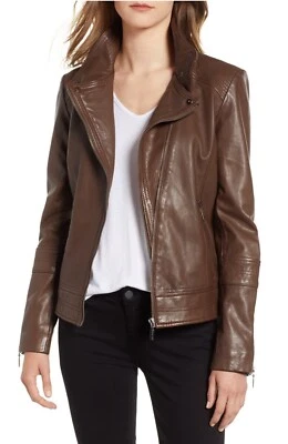 Bernardo Genuine Leather Lightweight Moto Jacket Women Size XS NWT $398.00 - Image 1 of 4