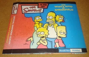 HERALD SUN (Australian) THE SIMPSONS Enamel Pin Set complete in album 2006 - Picture 1 of 6