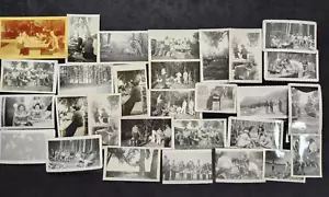 28 Vintage Real Photos Picnics People Friends Men Women Black & White 1940’s - Picture 1 of 4