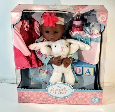 My Sweet Love Baby Doll 18" Complete Set 9 Pieces Bunny Rabbit  - Image 1 of 2