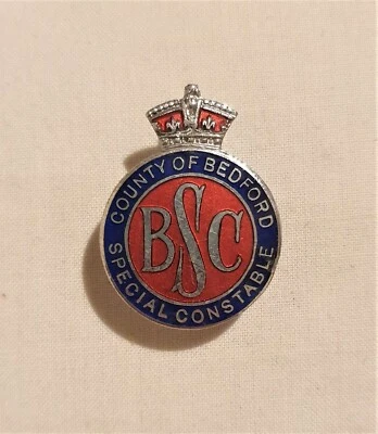 Original WW2 County of Bedford Police Special Constable Home Front  Lapel Badge - Image 1 of 4