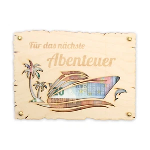 "Para la próxima aventura" - Tarjeta de felicitación de madera para el próximo viaje - Imagen 1 de 7