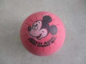VINTAGE DISNEY MICKEY MOUSE SUPER SPONGE BALL 2.5" RUBBER BALL MADE IN USA - Picture 1 of 2