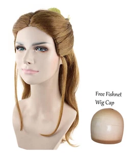 Belle Wig Long Hair Curly Wigs Bun with Thin Side Tendrils for Cosplay Party New - Picture 1 of 6