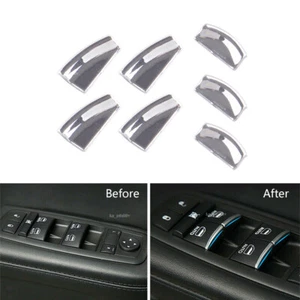 Window Lift Switch Button Cover Trim Sequins For Jeep Grand Cherokee 2011-2021 - Imagen 1 de 8