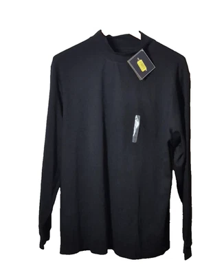 Suéter Roundtree & Yorke Para Hombre Grande Negro Acabado Sedoso Colección Manga Larga Foto 1 de 4