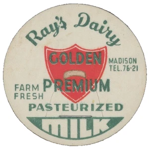 10 Milk Bottle Caps Vintage Ray's Dairy Farm Golden Premium Green Shield LOGO - Picture 1 of 1