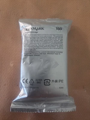 Lexmark 150 Genuine Black Ink Cartridge Lexmark 14N1607 Ink OEM Sealed Foil Pack - Image 1 of 3