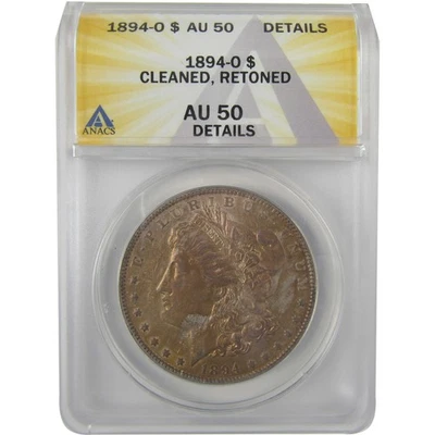 1894 O Morgan Dollar AU 50 Details ANACS Silver $1 Coin SKU:I19346 - Image 1 of 4