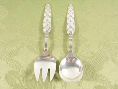 O.V. BASKET WEAVE PATTERN MOGENSEN ~ 7.0 英寸盐服套装 ~ 近乎完好 ~ 3.72 盎司 — 第 1/4 张图片