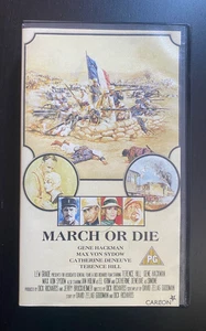 Vintage RARE March Or Die (1977) Carlton Video VHS Gene Hackman - Picture 1 of 3