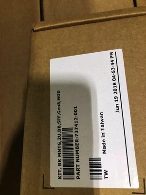 KIT DE RIEL DE RACK HP 2U RODAMIENTO DE BOLAS SFF GEN 8 PARA HP PROLIANT 737412-001 Foto 1 de 2