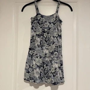 Abercrombie Kids Navy Floral Smocked Lined Dress Size 7/8 - Picture 1 of 4