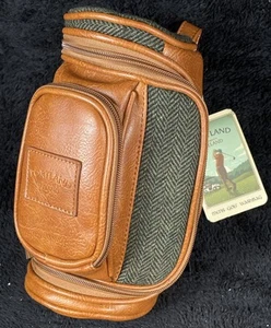 Portland Men's Golf Washbag Tweed Green and Brown Lined Designed in Ireland NWT - Picture 1 of 5