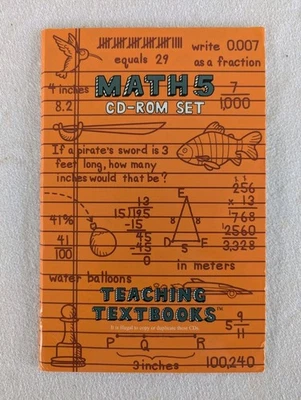 🔥 Teaching Textbooks Math 5 CD-ROM Set 4 Discs Complete CD's Grade 5 Homeschool - Image 1 of 3