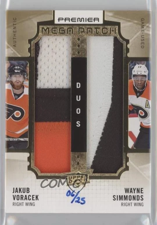2016-17 Premier Mega Relic Duos /25 Jakub Voracek Wayne Simmonds Jumbo Patch - Image 1 of 2