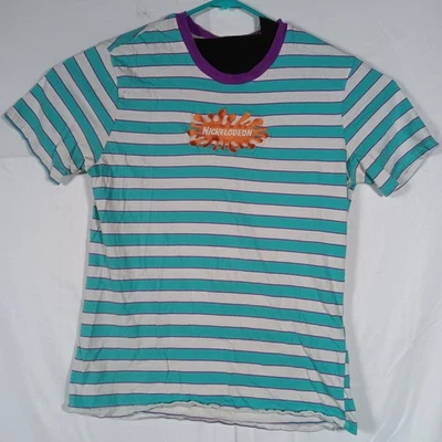 Camisa Nickelodeon Naranja Slime Salpicaduras Rayas Bordada Jóvenes Niños Mediana  Foto 1 de 4
