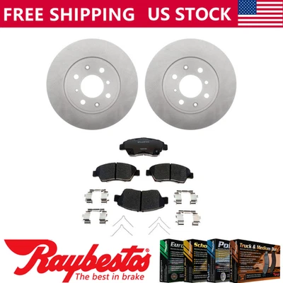 Rotores de freno delanteros + pastillas de freno de cerámica y herrajes para Honda Fit 2015-2017 Foto 1 de 4