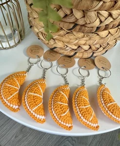 Handmade Crochet Orange Slice Keychain – Cute & Unique Gift Idea! - Keyring - Picture 1 of 8