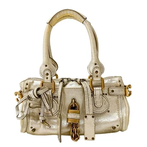 CHLOÉ Paddington Mini Gold Leather Shoulder Bag - Picture 1 of 15