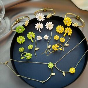 Charm Sunflower Flower Long Earrings Stud Ear Drop Dangle Women Jewellery Gifts