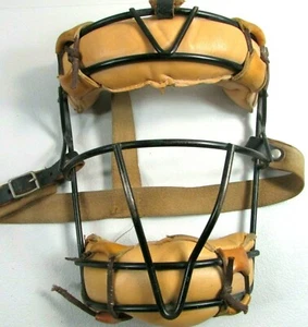 1950er Vintage Rawlings Catcher Maske Eisen & Leder Gesichtsschutz SB Made in USA sehr guter Zustand - Bild 1 von 11