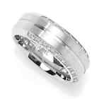 Invicta Simulated Silver Stainless Steel Diamond Size 10 Jewelry Ring for Men