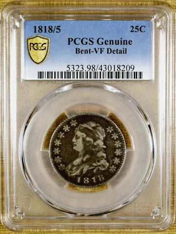1818/5 B-1 PCGS VF Details Bust Quarter Cover