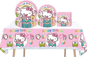 Mantel Platos y Servilletas De Hello Kitty 41 Piezas Para Cumpleaños 20 Personas - Picture 1 of 3