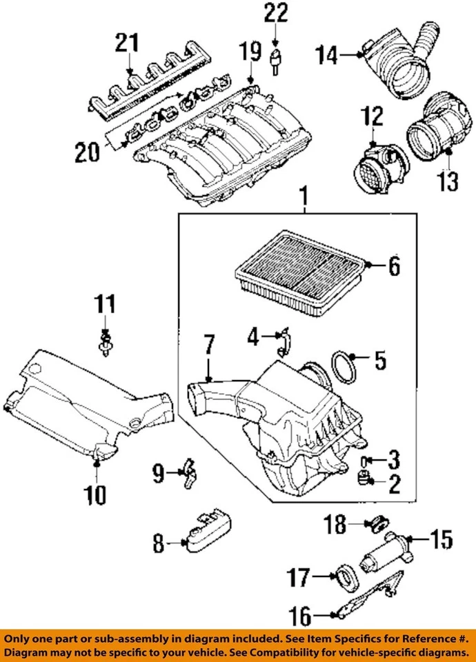 BMW OEM 99-01 323Ci Engine Air Intake-Inlet Duct 13711438768 - Image 1 of 1