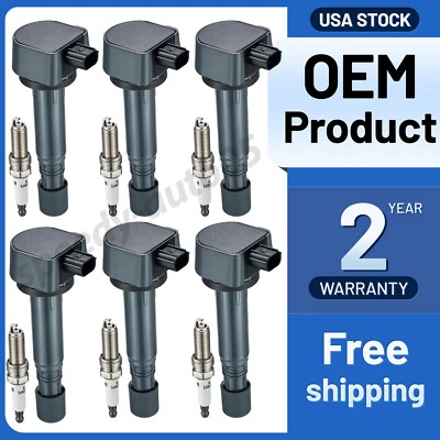 6 Ignition Coil Pack UF624 and Spark Plugs For 2009-2015 Honda Pilot 3.5L V6 - Image 1 of 4