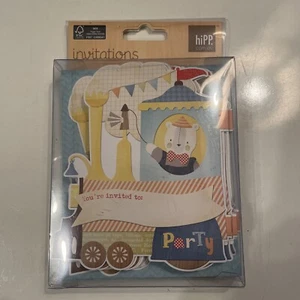 Train Kids Party Invitation Cards with Magnets 15 High Quality Hipp.com.au Brand - Picture 1 of 3