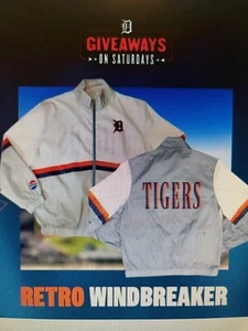 Detroit Tigers SGA Retro Windbreaker Jacket 4/19/25 Brand New Size Youth XL - Picture 1 of 4