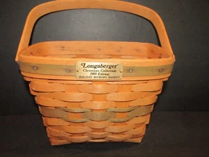 Longaberger 1989 CHRISTMAS COLLECTION Edition Green Holiday Memory Basket - Picture 1 of 7