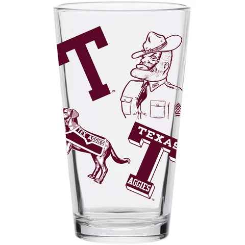 Texas A&M Aggies 16oz. Medley Vintage Pint Glass Cover