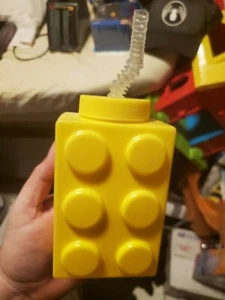Lego Brick Building Blocks Drinking Cup With Straw sippy cup new yellow shipfast - Picture 1 of 12