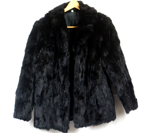 BURBERRY Cappotto pelliccia di coniglio nero