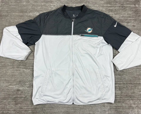 Miami Dolphins Jacket Adult Extra Large Multicolor On Field Staff Full Zip Nike Cover