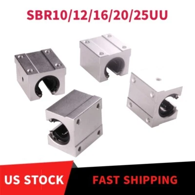 NO BRAND SBR10UU SBR12UU SBR16UU SBR20UU SBR25UU Open Linear Motion Bearing Slide Blocks