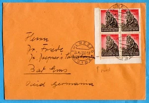 1956 IST.INT.AGRICOLTURA £.25 QUARTINA per la GERMANIA (245025) - Imagen 1 de 2