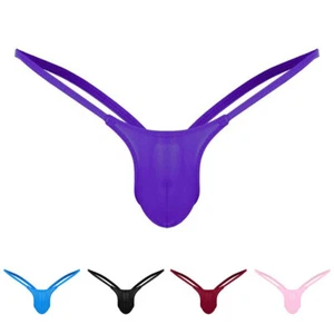 Mens G-String Thong Bulge Pouch Panties Low Rise Bikini T-back Underwear Briefs⇘ - Picture 1 of 21