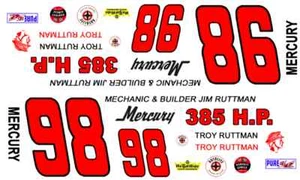 #98 Troy Ruttman 1962 Mercury 1/43rd Scale Waterslide Nascar Decals - Picture 1 of 4