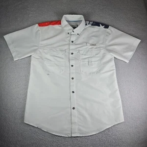 Magellan Outdoors Fish Gear Button Down Shirt Mens S White USA Lake Fork Vented - Picture 1 of 22