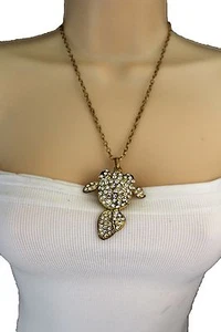 Neu Damen Gold Halskette Metall Ketten Modeschmuck Fisch Anhänger Charm Maritim - Bild 1 von 12