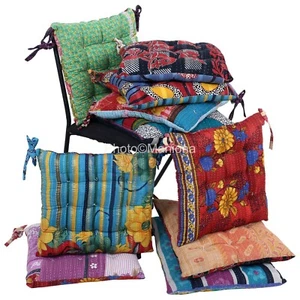 Vintage 1 Pcs Lot handmade Kantha Soft chair seat pad dining bedroom garden - Picture 1 of 3