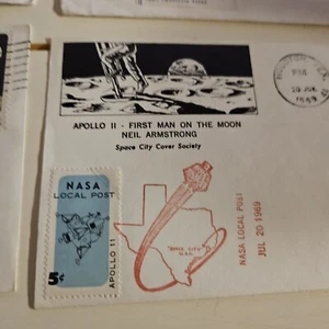 Rare Lot 1969 Apollo 8 Stamp Cachet First Day Issue Houston, NASA Collect Space - Bild 1 von 5