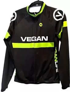 retro vegan women's hill killer apparel co. long sleeve thermal cycling jersey M - Picture 1 of 8